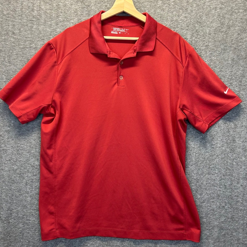 Nike Golf Tour Performance Dri-FIT Polo Shirt Mens XL Red Short Sleeve Active